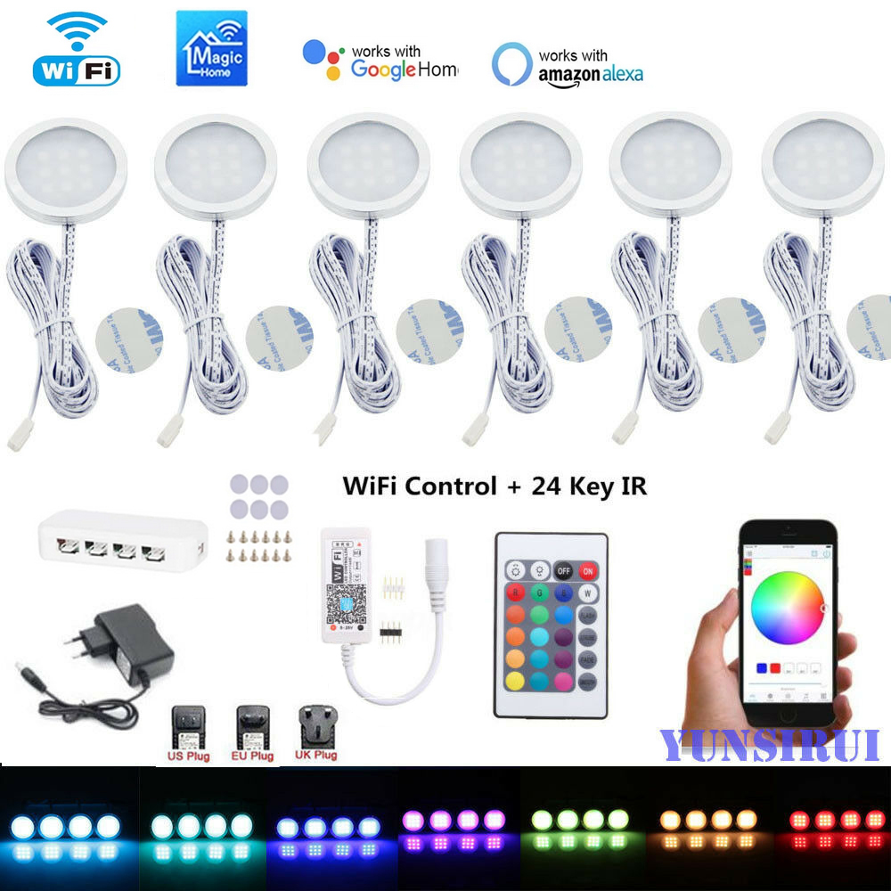 DC12V Wifi マジックホームアプリ 24Key リモコン RGB LED アンダーキャビネットライト調光器キッチンカウンター家具キット Alexa Google 用