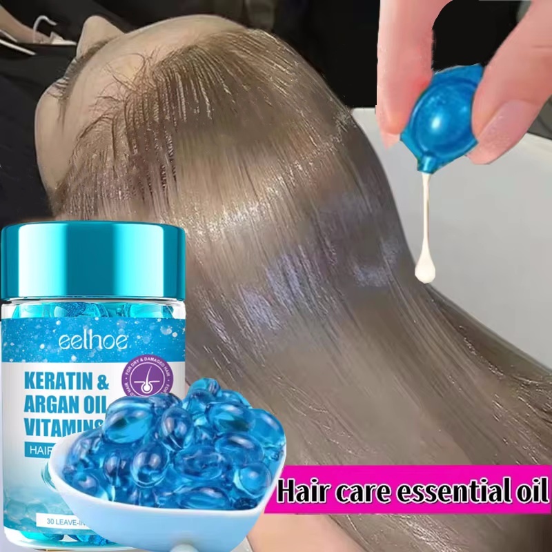 マジックヘアビタミンカプセルケラチンオイル高速復元髪ソフトスムーズ光沢のある深い保湿剤縮れ乾燥頭皮ヘアケア製品