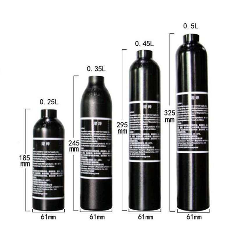0.25L/0.35L/0.45L/0.5L アルミ合金ガスボトル 300Bar 高圧エアシリンダーダイビング酸素タンク水族館 CO2 タンク M18 * 1.5