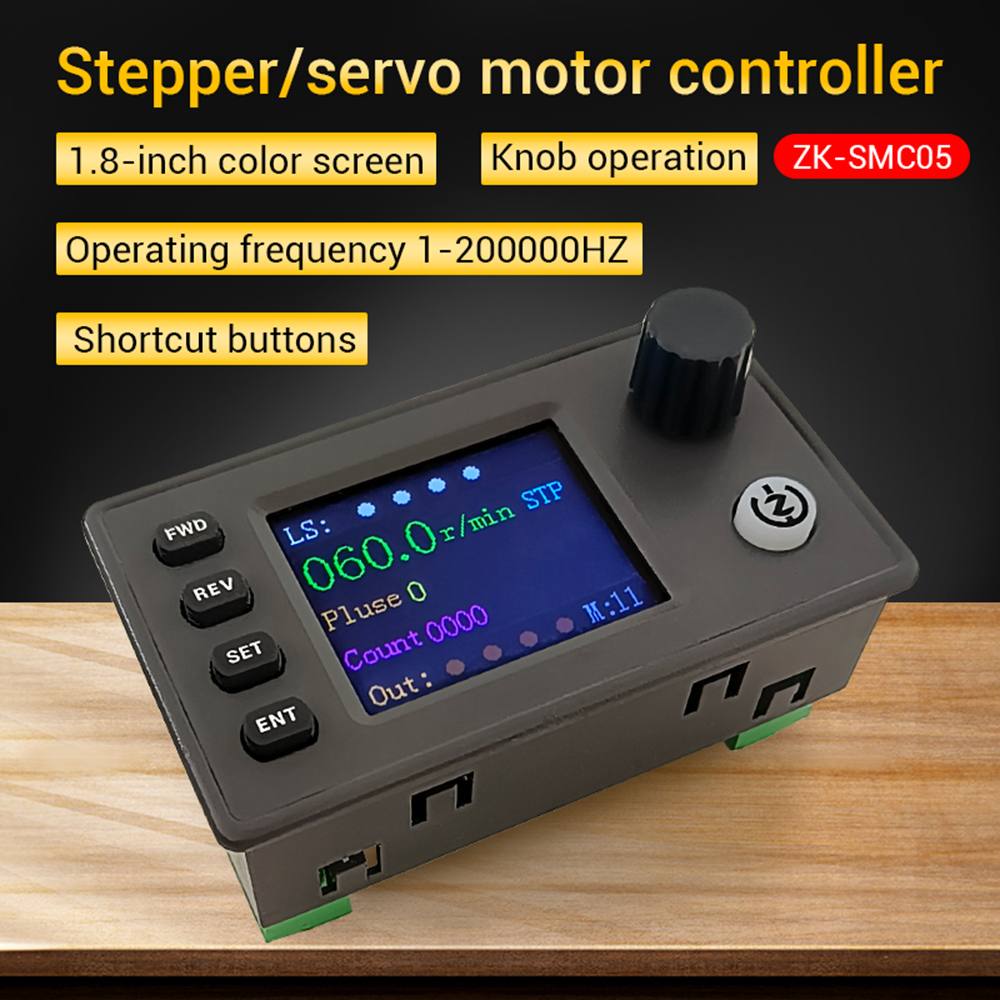 1HZ-200000HZ SMC05 ステッピングサーボモーターパルスコントローラー、前進/後進速度制御付き 1.8 インチ HD カラースクリーン