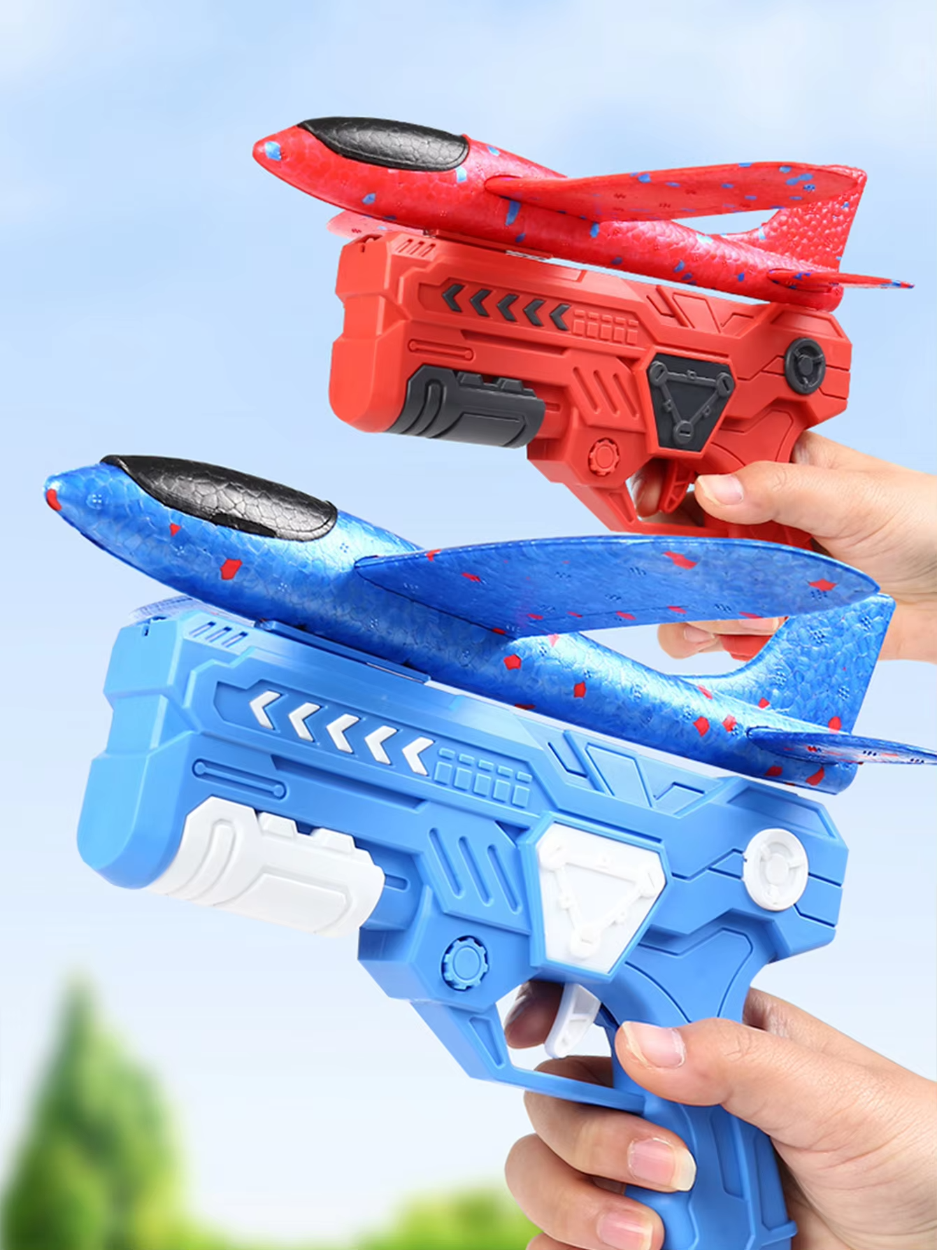子供の屋外射出飛行機おもちゃ泡飛行機オイガン親子屋外ゲームおもちゃ子供のギフト飛行おもちゃ