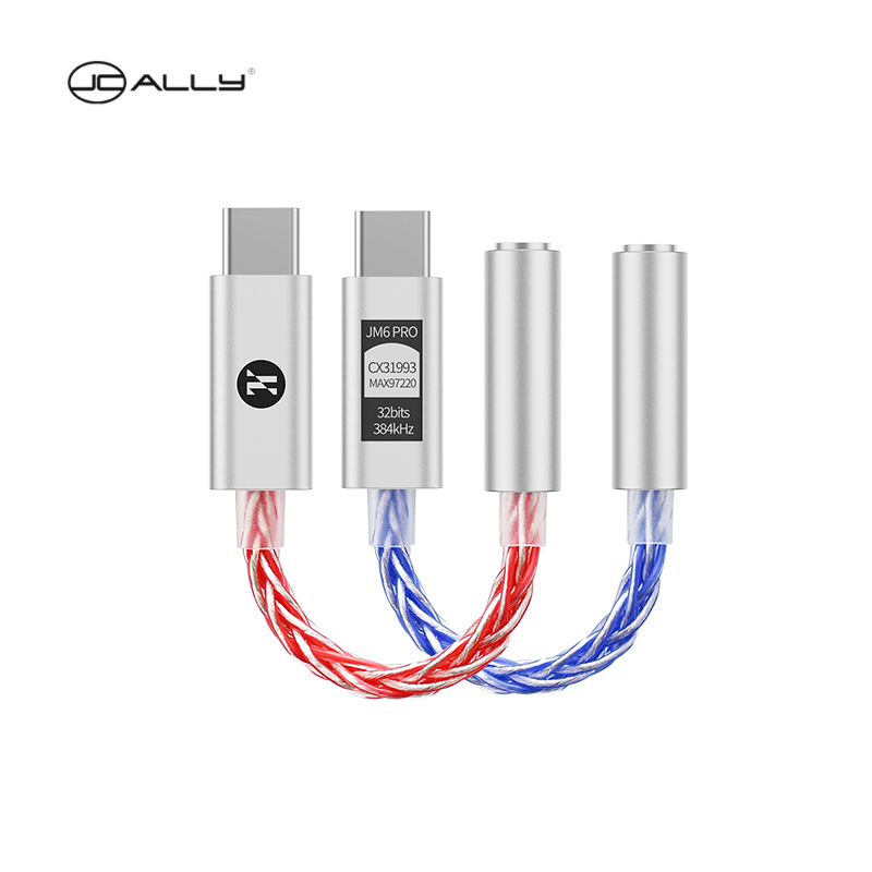 JCALLY JM6 Pro Type-C から 3.5mm デュアル DAC CX31993 MAX97220 デジタルオーディオヘッドフォンアンプ HiFi DAC モバイルヘッドセットアダプター