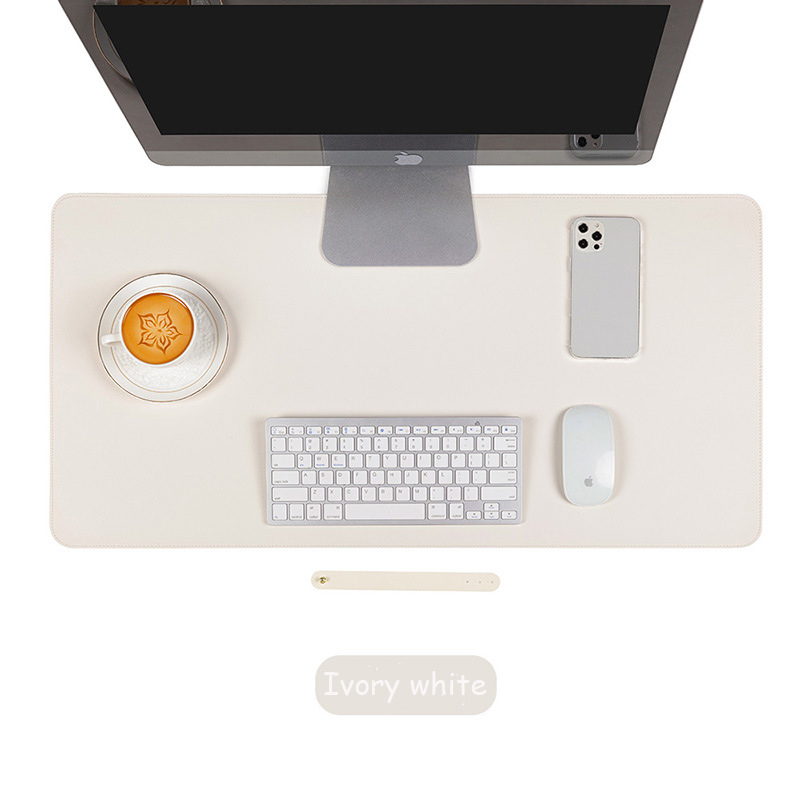 ホワイトマウスパッドポータブルマウスパッド大型ゲーミング防水ノンスリップ PU スエードデスクマットコンピュータキーボードデスクパッドマット
