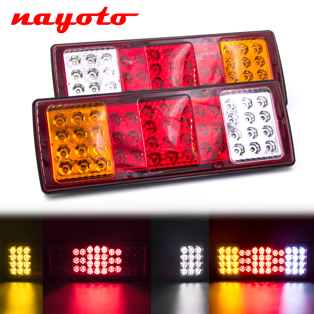 2 個 48 LED 24V 車のトレーラートラックテールライト停止リアブレーキターンシグナルインジケータランプトラックキャラバンバスバン RV キャンピングカー