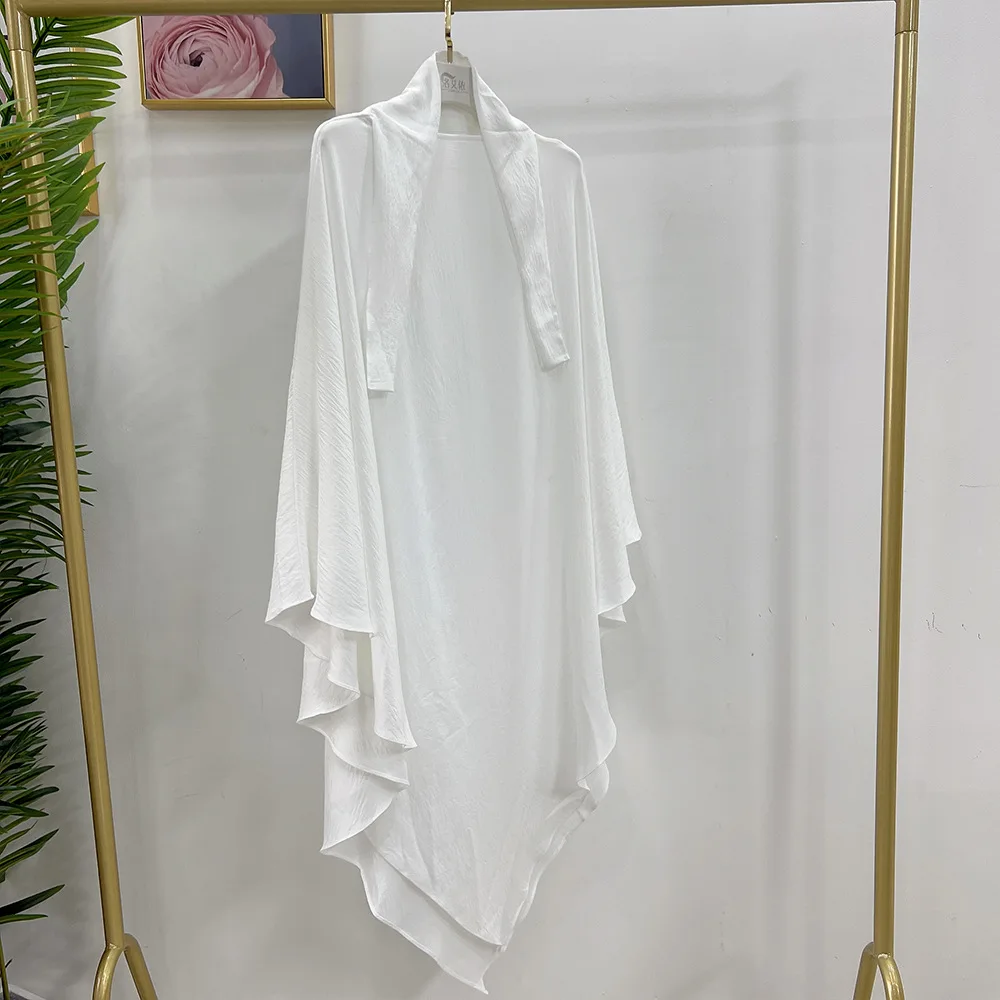 イード祈りの衣服ロングキマールイスラム女性ヒジャーブノースリーブトップスアバヤローブラマダンアバヤイスラム教徒アラブ服ニカブヒジャーブ