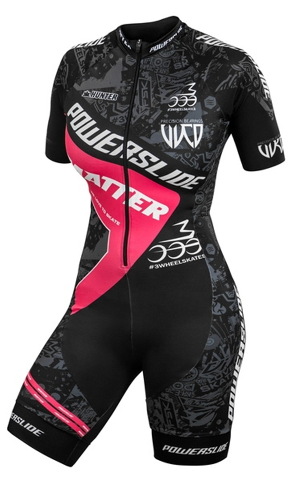 Powerslide 女性アイススケート半袖アイススケートスーツジャンプスーツ Roupa Ciclismo インラインスケートトライアスロンレース服