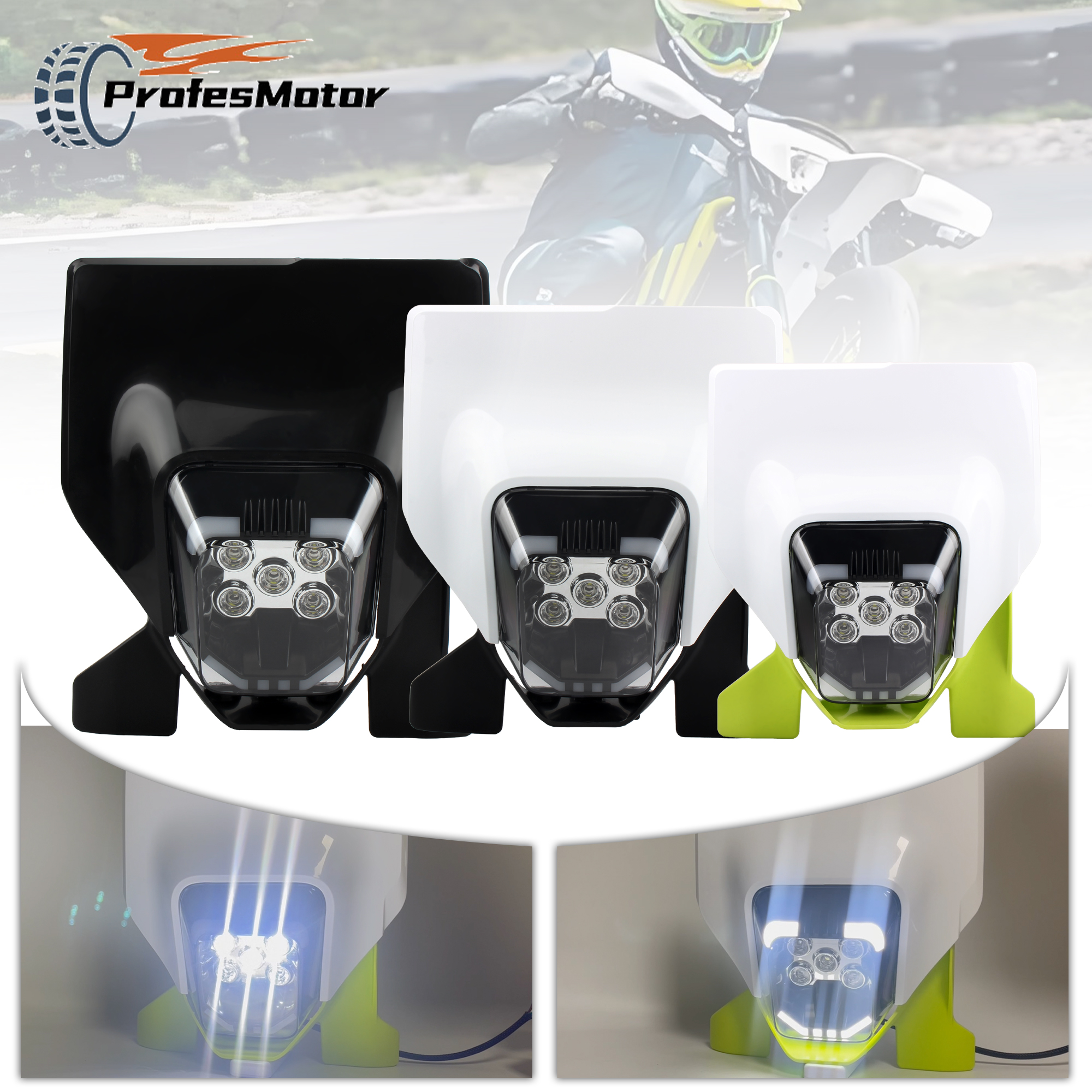 ハスクバーナオートバイヘッドライトフェアリング 250 300 450 FC FE TC 125 300i 701 LED DirtBike エンデューロモトクロスヘッドランプアクセサリー
