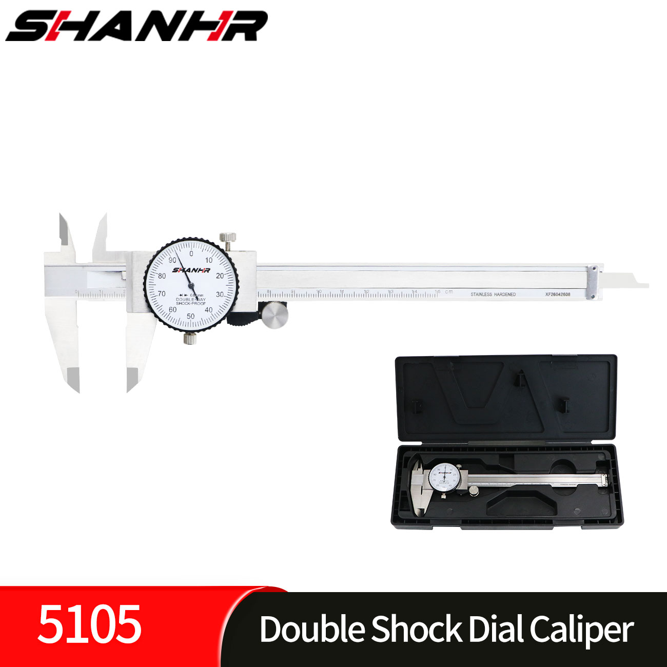 SHANHR 耐衝撃ダイヤル式ノギス 150/200/300mm ステンレススチール製ダイヤル式ノギス定規 工業用木工測定ツール