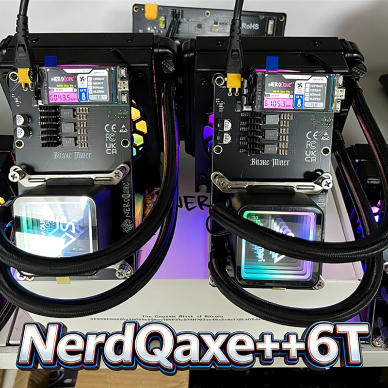 新しい Bitcion マイナー NerdQaxe ハイドロ Rev 6.1 6TH/s 100 ワット REV6 BTC マイニングマシン BM1370 チップ Sha-256 アルゴリズム電源
