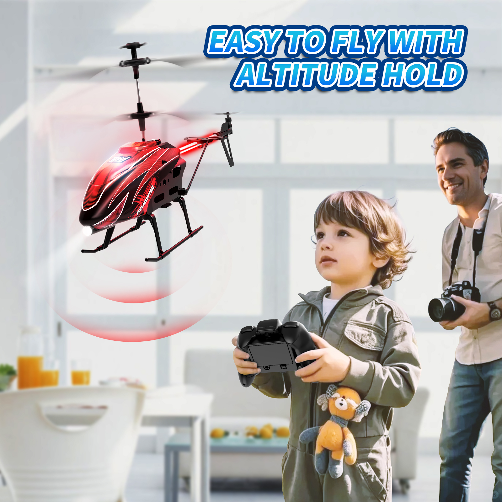 DWi リモコン RC ヘリコプター ジャイロ高度保持ドローン 3.5 チャンネル航空機屋内飛行子供のおもちゃのギフト男の子女の子のため