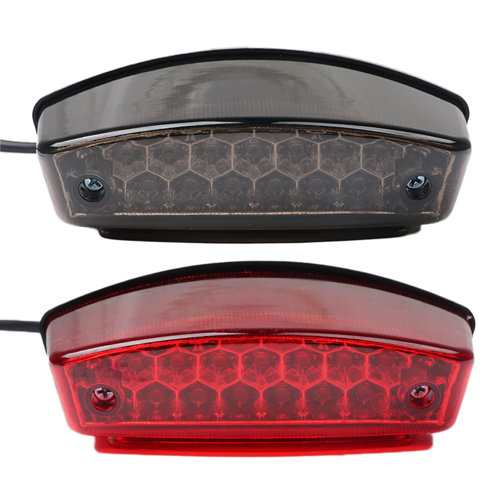 オートバイのテールライトユニバーサルナンバープレート LED リアブレーキランプホンダスズキドゥカティモンスター M1000 S4R S2R 400 620 900 Vesp