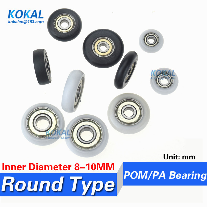 10 個 608zz 6000zz 6002zz ベアリングプラスチック POM pa ナイロンラウンドタイプガイド非標準ホイールローラー 23/38/30/36/35 ミリメートルでコーティング