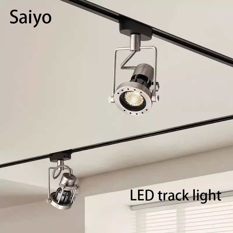 Led トラックライトインダストリアルスタイルレールスポットライトアルミつや消しニッケル色の天井ランプ全体フルセット 3 4 ライト壁洗浄