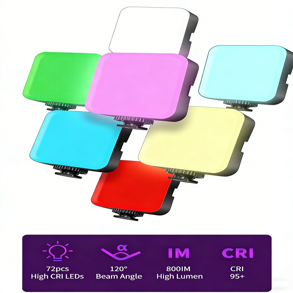 ポケット RGB 補助光ポータブル LED ライトビデオミニ補助光カメラスマートフォン GoPro ラップトップ Selfie 調整可能な RBG ランプ