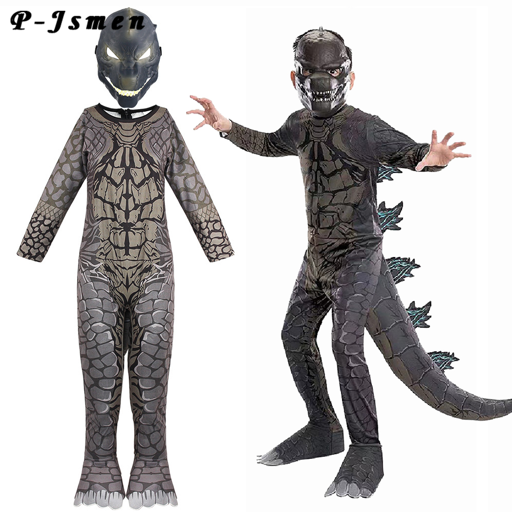 P-Jsmen モンスターコスプレ動物コスチューム恐竜ハロウィンボディスーツ少年少女面白いジャンプスーツカーニバル