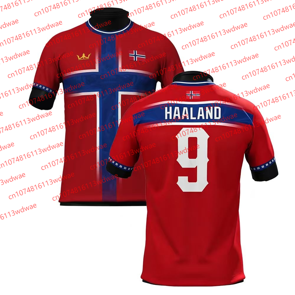 ノルウェースタイルの衣類サッカージャージ速乾性ハーランド 9 ジャージ屋外サッカージャージトレーニング特別版子供 Tシャツ