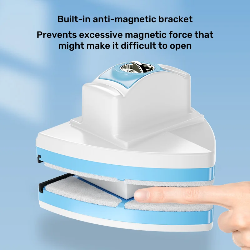 Blue Window Cleaner Brush New Magnetic Double-Side Automatic Water Discharge Wiper Glass Window Brush Cleaning Household Tools