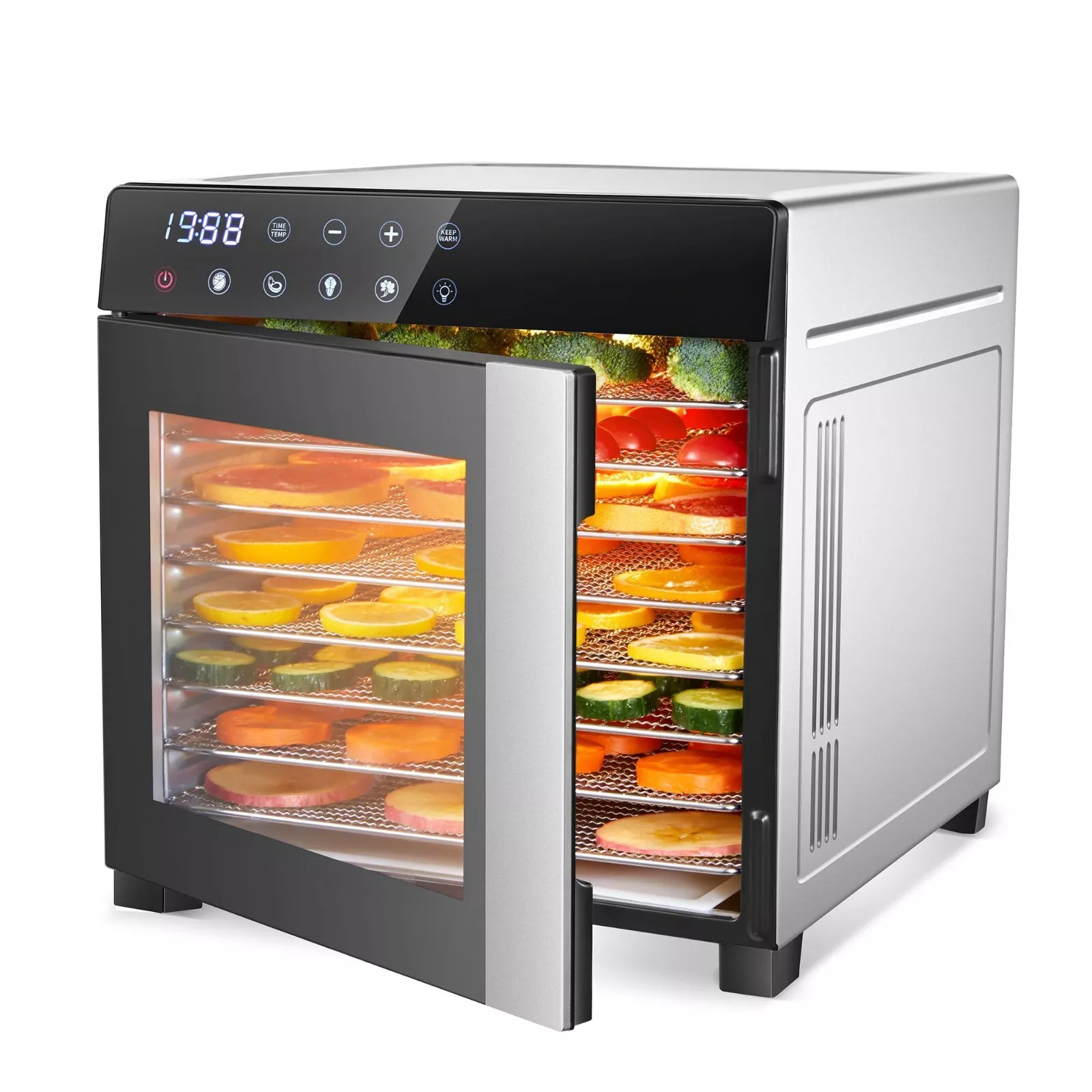 8トレイ ステンレススチール、600W、4つのプリセット付き