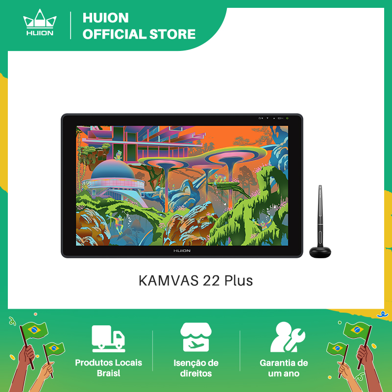 HUION Kamvas 22 Plus グラフィックペンディスプレイデジタルアートペイントタブレット QD モニター 21.5 インチアンチグレアエッチングガラス 140%sRGB