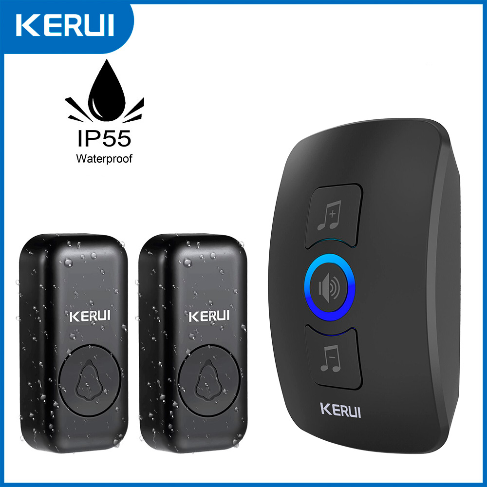 KERUI ワイヤレスドアベル防水屋外スマートホームドアベルウェルカムメロディチャイム LED フラッシュセキュリティ調節可能なボリューム