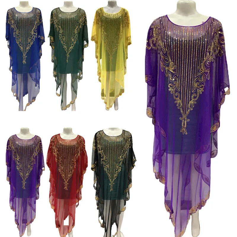 アフリカ Dashiki ドバイイスラム教徒女性ダイヤモンドルースレースマキシドレス夏アバヤカフタンモロッコ Boubou イブニングドレス Jalabiya カフタン