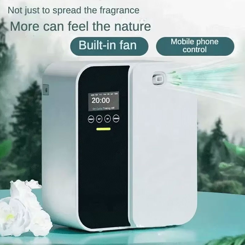 アロマディフューザーマシン壁掛け水なしディフューザー大部屋用Bluetoothエッセンシャルオイルディフューザー電気香り家庭用