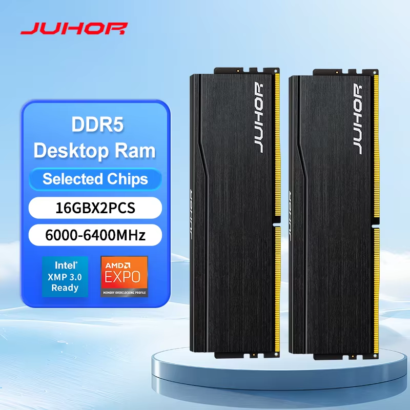 JUHOR RAM DDR5 16GB 6000MHz 6400MHz 32GB(16GBX2) PC5 デスクトップコンピュータ用メモリ RAM