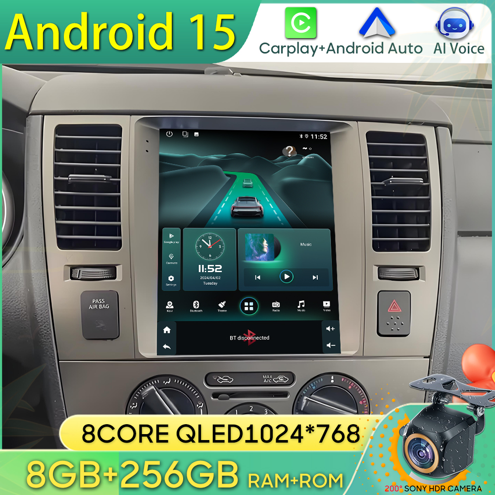 アンドロイド 15 カーラジオ日産ティーダバーサ 2004 2005 - 2013 GPS ナビゲーション Android 自動 Carplay Wifi 4 グラム表示画面なし 2din