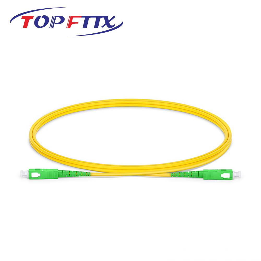 TOPFTTX ファイバーパッチケーブル、1 ファイバー、SC APC シンプレックス - SC APC シンプレックス、シングルモード (OS2 G652D)、3.0mm タイトバッファー イエロー LSZH