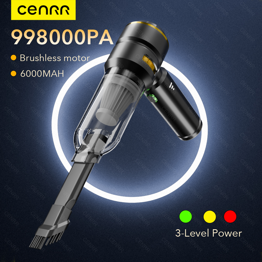 CENRR 強力な車の掃除機ポータブル 998000PA ハンドヘルドコードレス掃除機ワイヤレス車のクリーナーロボット掃除機