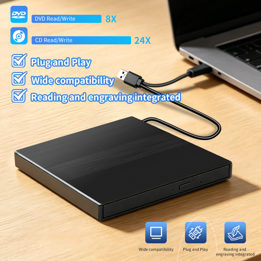 USB 3.0 タイプ C スリム外部 DVD バーナー CD RW 光学ドライブ SD DVD レコーダーリーダープレーヤートレイタイプラップトップ PC デスクトップ用