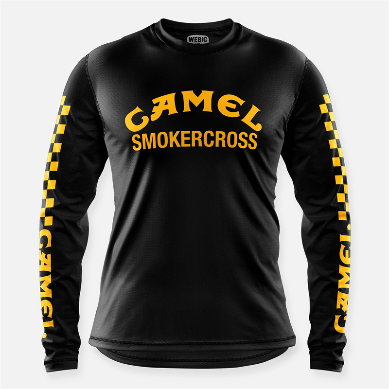 レトロラクダ WEBIG オートバイジャージチーム自転車ダウンヒル MTB 黄色の服 Ciclismo サイクリング長袖モトクロス Bmx Tシャツ