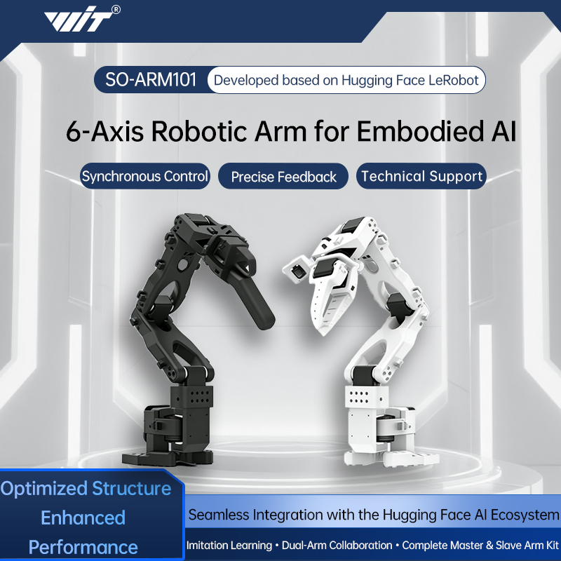 SO-ARM101 キット (プロ) LeRobot ハグフェイス プロジェクト用の低コスト オープンソース 6 軸 AI ロボット アーム サーボ モーター キット