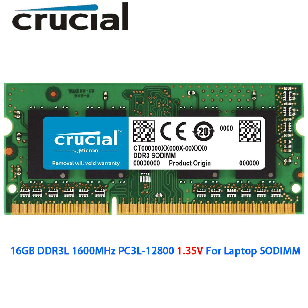 Crucial メモリ RAM DDR3L 16GB 1600MHz PC3L-12800S 204ピン 1.35V SODIMM メモリ DDR3 16GB 1600MHz PC3-12800 ノート パソコン用 RAM