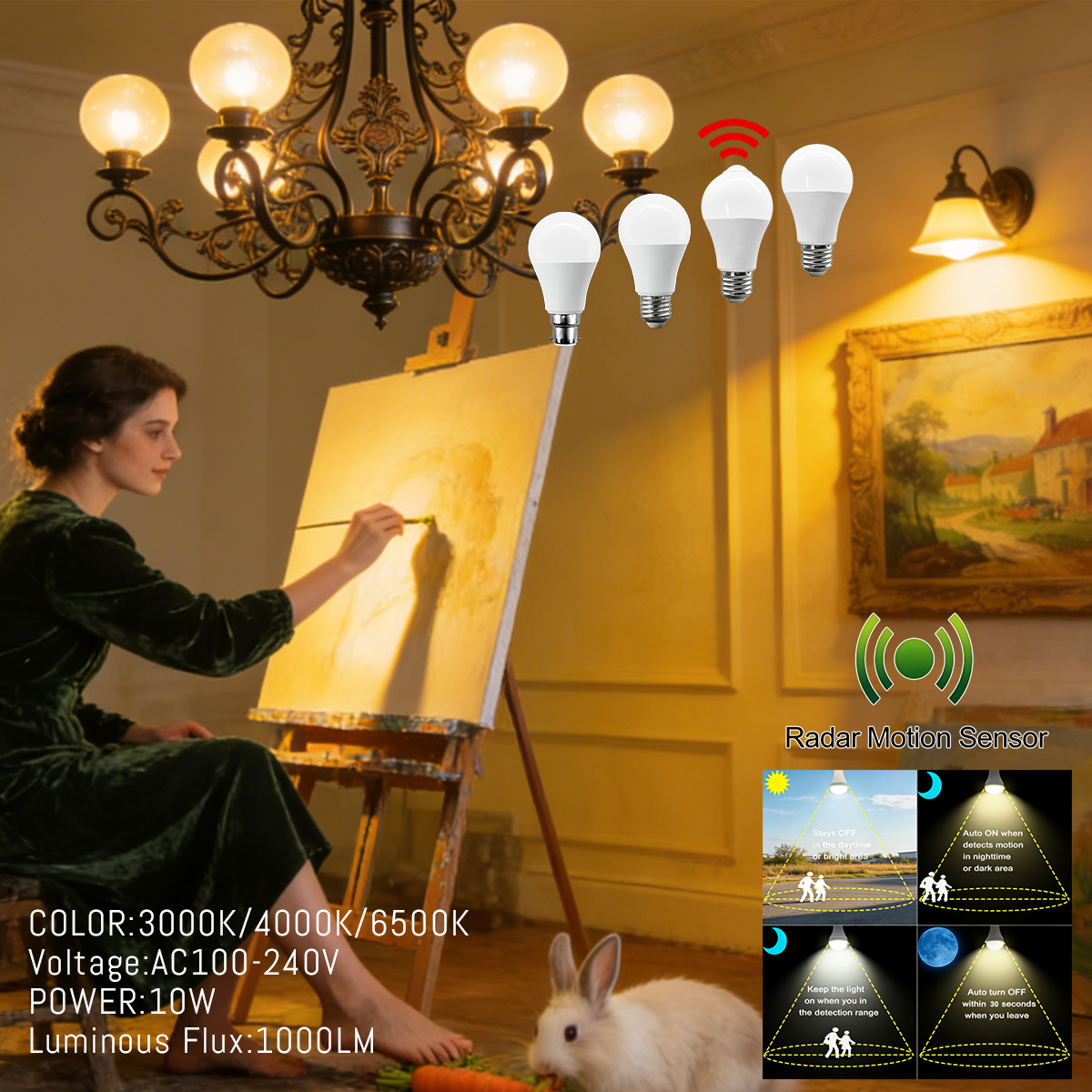10 パック E27 LED 電球 PIR モーションセンサー AC220V 120V 10 ワット電球とモーションセンサー赤外線放射モーション検出器セキュリティライト
