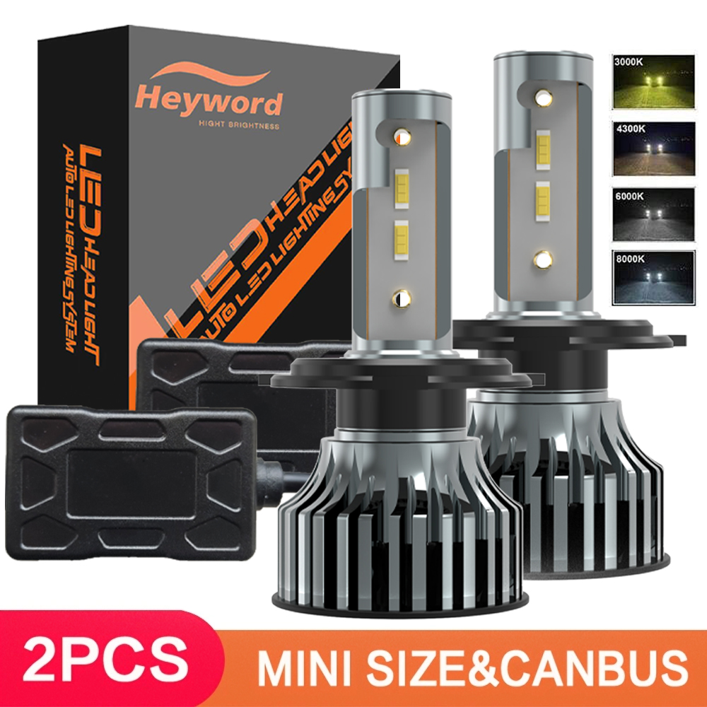 Heyword H4 H7 LED 車のヘッドライト 22000LM 6500K ランプ H1 9005 9006 H8 H9 H11 フォグランプ電球ホワイト