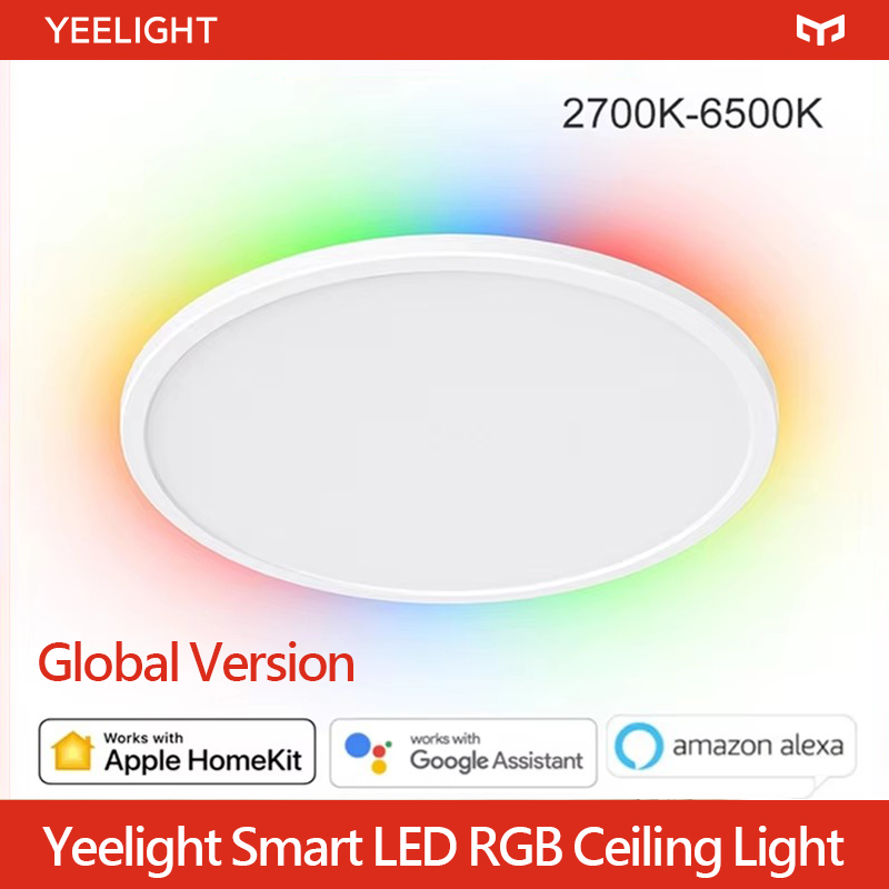 グローバルバージョン Yeelight スマートシーリングライト RGB Wifi 18W/21W 調光可能 2700-6500K 超スリムスマート音声制御 Mihome と連携