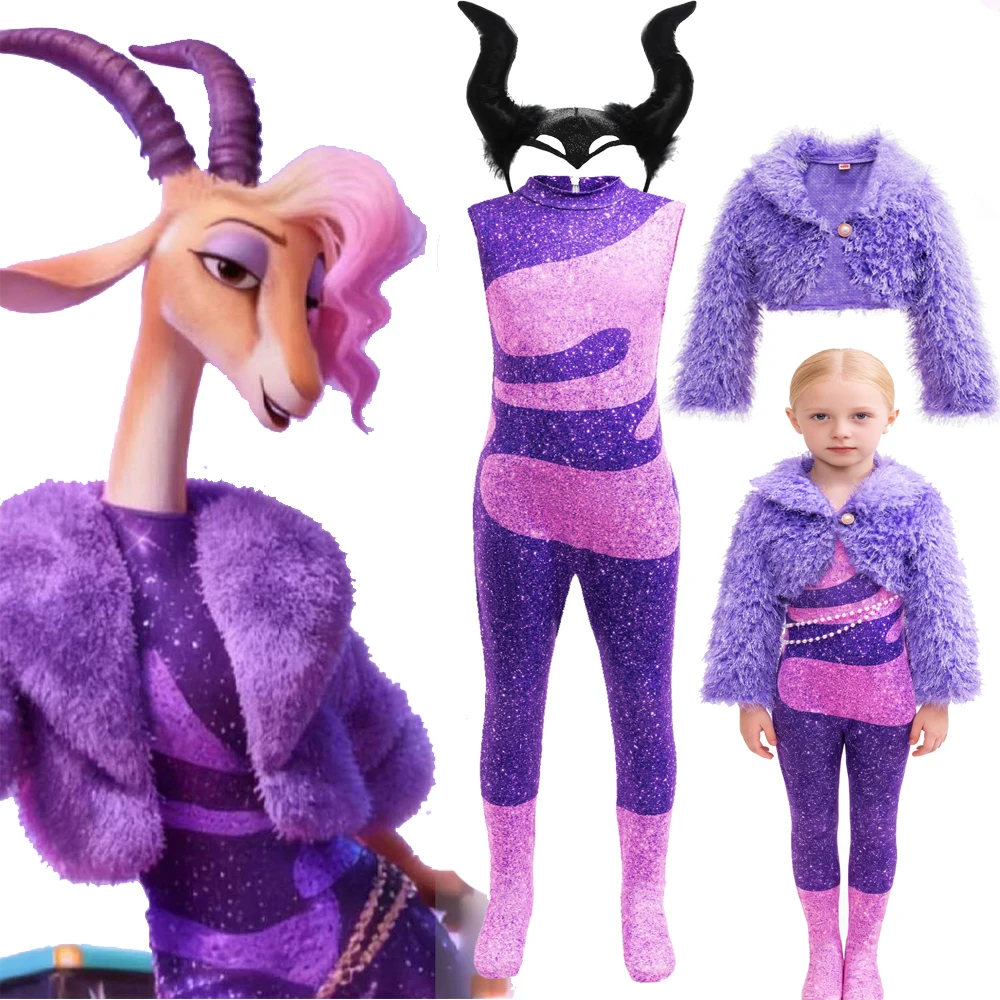Crazy Gazelle Zootopias Shaqiyang Mayor Shakira Fur Set Female Singer Stage Cosplay Children Halloween Christmas Up Clothes