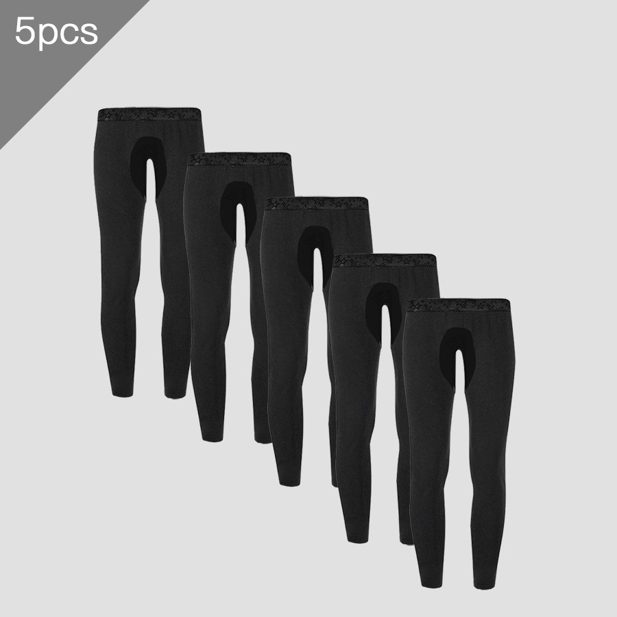 5PCSメンズオープンクロッチサーマルパンツ。中高年の男性に適した薄手のベースレイヤーパンツです。秋のロングジョンズ