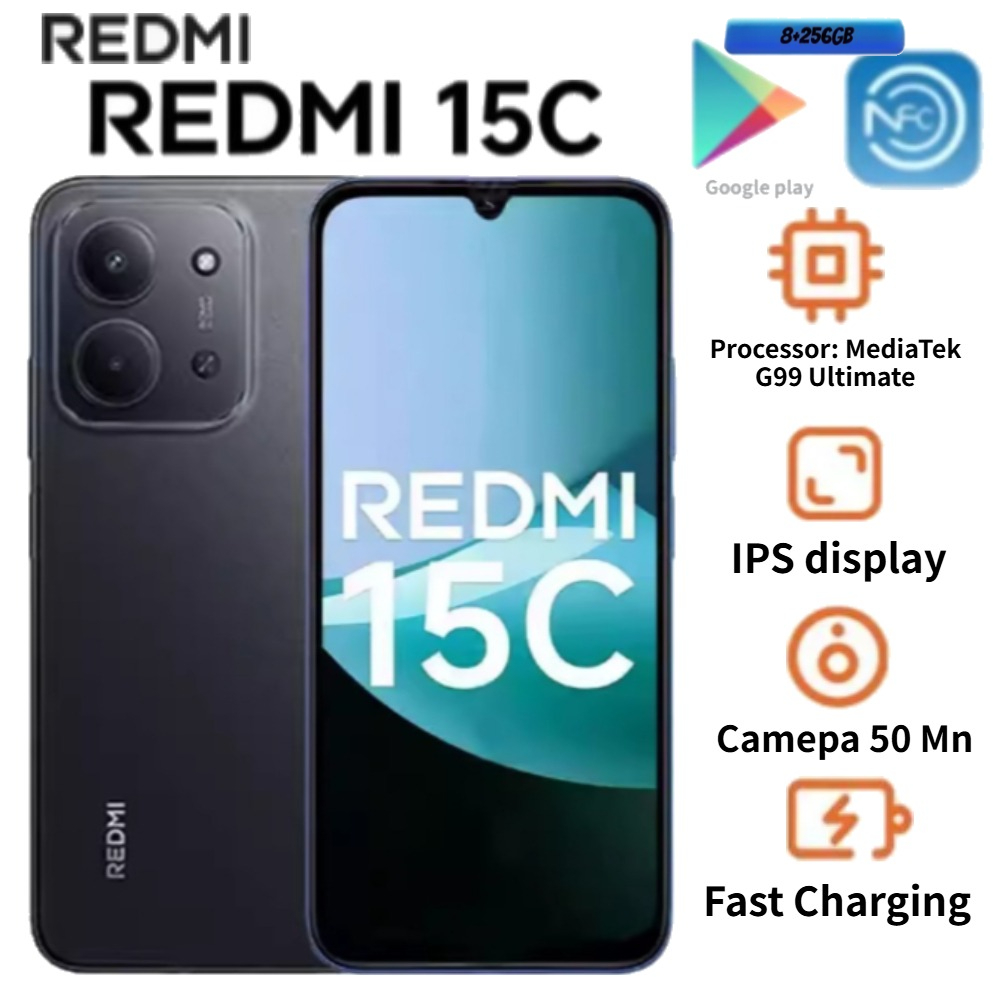 2026 Redmi 15C 5G グローバル エディション スマートフォン: 6.9 インチ 120Hz ディスプレイ、6000mAh 長持ちバッテリー、33W 急速充電、8GB 256GB