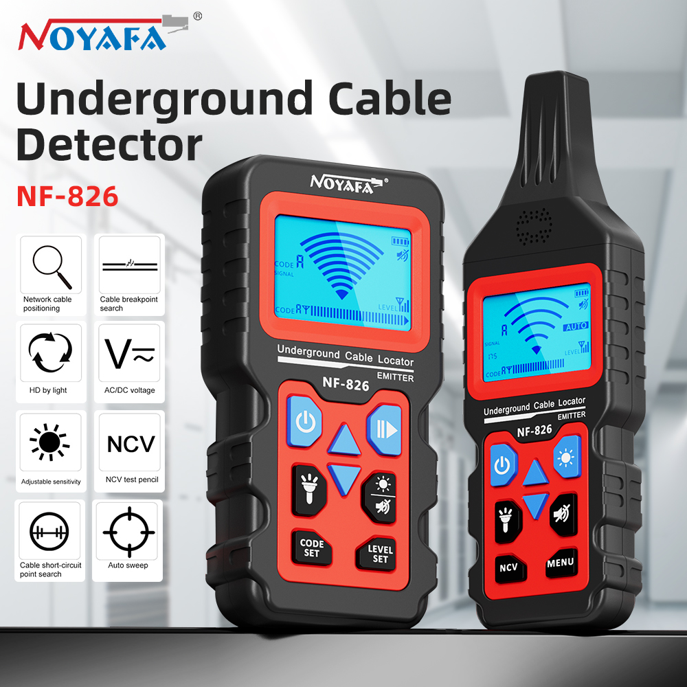 NOYAFA NF-826 地下ケーブルテスターワイヤートラッカー LCD ディスプレイケーブルロケーター検出壁電線ロケーターケーブルファインダー