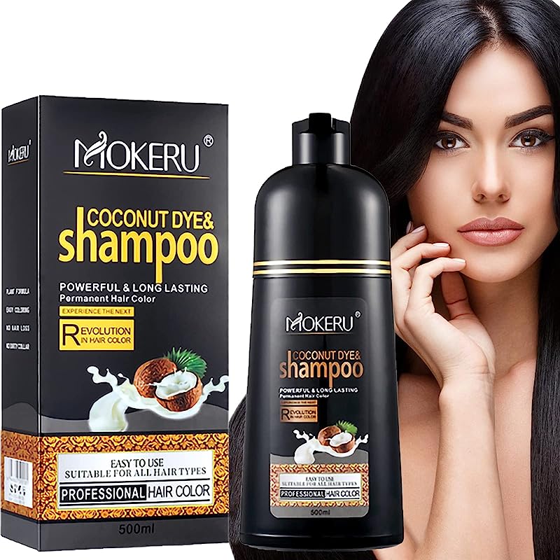 Mokeru 3 in 1 カラーシャンプー永久持続ヘアカラー染料シャンプー女性と男性用