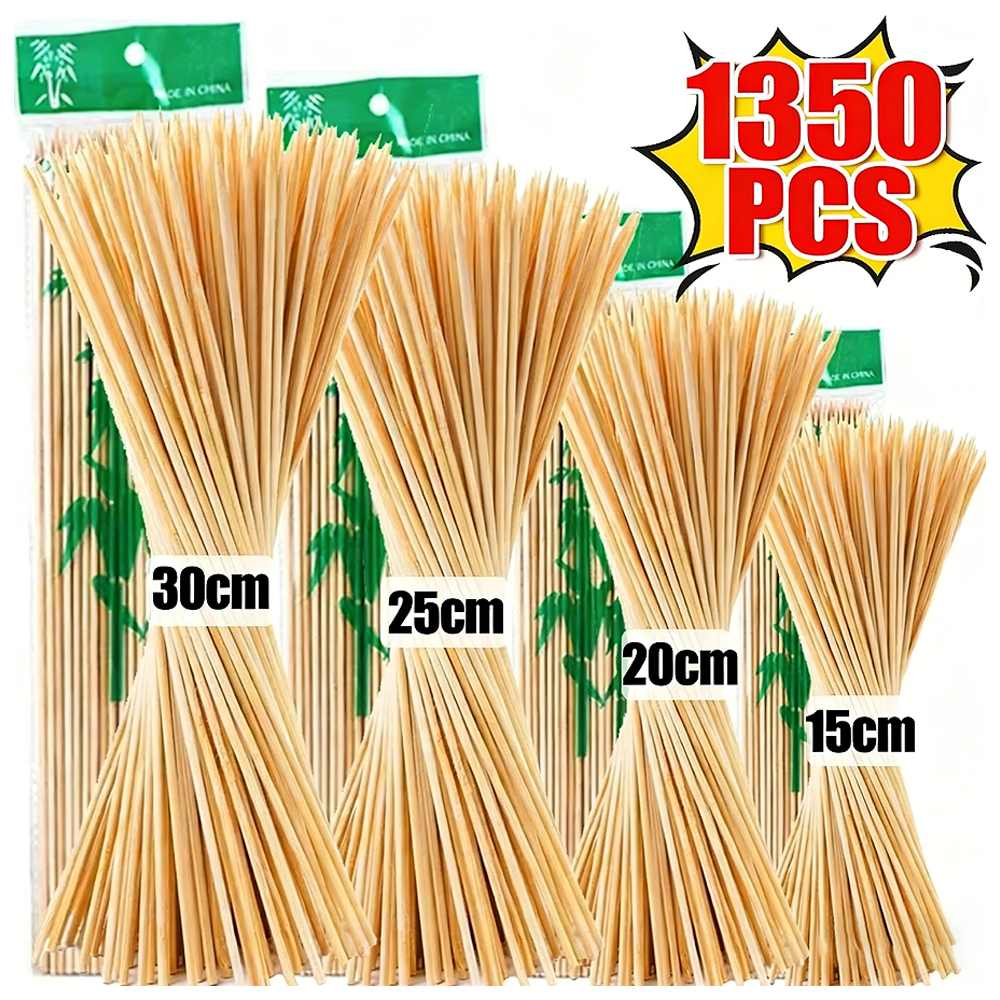 1350/90 個ナチュラルバーベキュー串竹スティック 15/20/25/30 センチメートル使い捨てフルーツスティックグリル、フルーツ、バーベキュー用カバブスティック