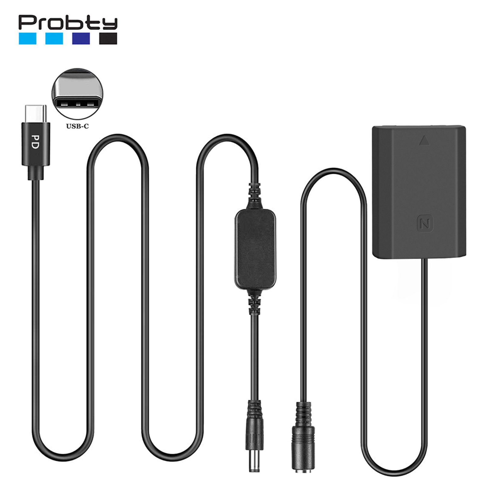 USB-C - NP-FZ100 ダミーバッテリー Sony A7 III、A7 IV、A7S III、A7R III、A7R IV、A7R V、A7C、A7C II、A7CR、A1、A9、A9 II、A6600用
