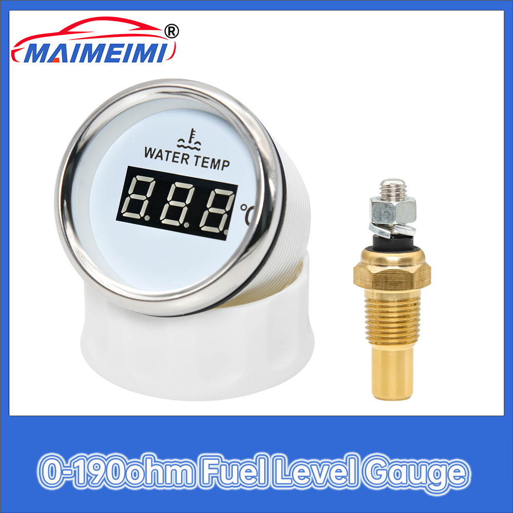 防水 52 ミリメートル防塵水温計温度計 40-120℃ ボート車トラックヨットユニバーサル 12V 24V 赤バックライト