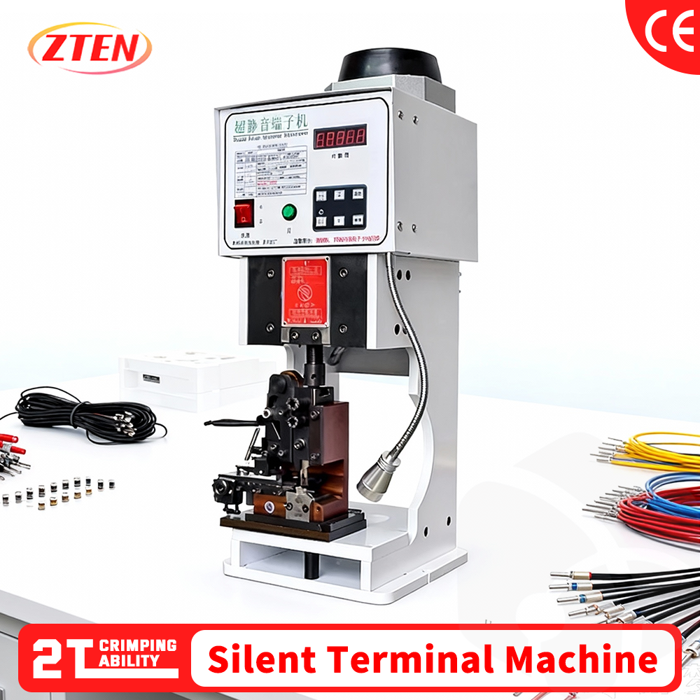 Zten 1.5T 2T 自動フラットケーブル電動圧着工具低ノイズワイヤー端子圧着機複数のコネクタサポート