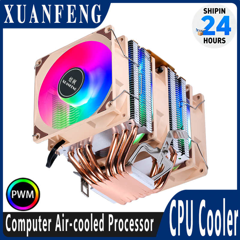 XUANFENG 空冷 CPU クーラー 90mm ファン ツインタワー 4/6 ヒートパイプ 4pin/PWM 互換 LGA2011 115x 1200 1700 x79 x99 AMD am3 am4