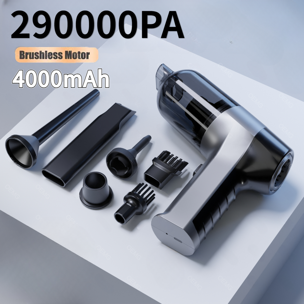 車の掃除機 4 in1 ワイヤレス掃除機ダスターハンドヘルド真空ポンプ家庭用ポータブルコードレス StrongSuction 車クリーナー