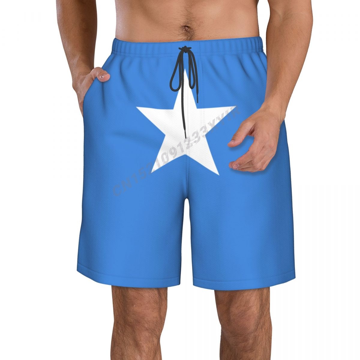 夏メンズソマリア国旗ビーチパンツショーツサーフィン M-2XL ポリエステル水着ランニング