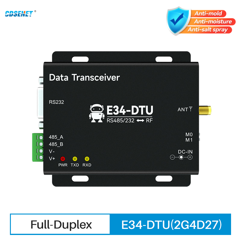 433MHz 2.4G ワイヤレス産業用データ トランシーバー CDSENET E34-DTU(2G4D27) RS232 RS485 全二重自動周波数ホッピング